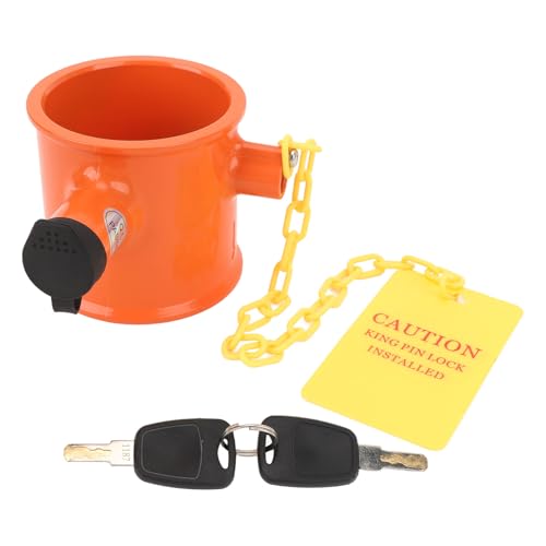Verrou à Sellette D'attelage de Remorque Antivol en Alliage D'aluminium avec étiquette D'avertissement Jaune et 2 Clés, Verrou D'attelage de Cinquième Roue pour Bateau Semi-camion