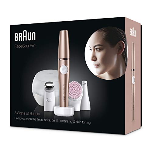 Braun FaceSpa Pro Beauty Set, Gesichtsepilierer Damen, Damenbart Entferner, Gesichtsreinigungsbürste, Aufbewahrungsbox, Haarentfernung, Designed in Germany, Reinigung und Hautstraffung, SE921, Bronze - Image 7