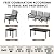 LOUNZY HDPE Patio Furinture Set, 6 Piece Sectional Sofa Outdoor Furniture Set, All Weather Outdoor Couch Set Patio Conversation Set for Deck, Lawn, Black