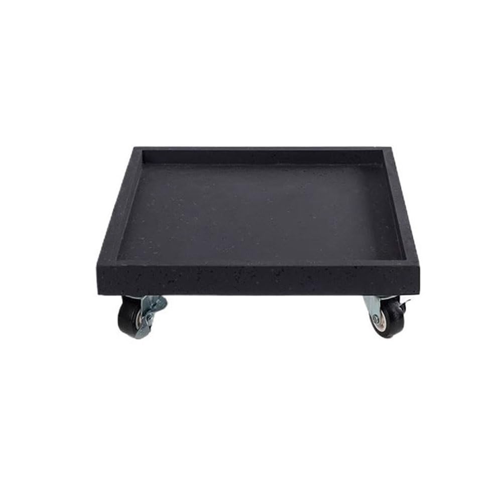 Prettiee plant dish saucer Movable Square with Wheels Plant Saucer, Indoor Outdoor Synthetic Resin Planter Drip Trays (Black XX_Large)