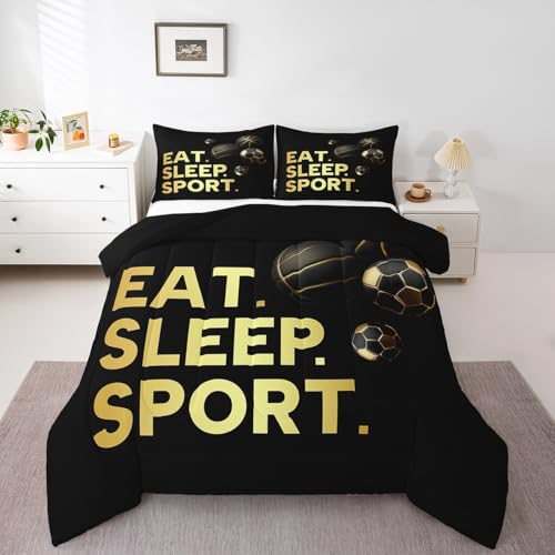Image of Feelyou Basketball Soccer Bedding Set Full Size for Kids Teens