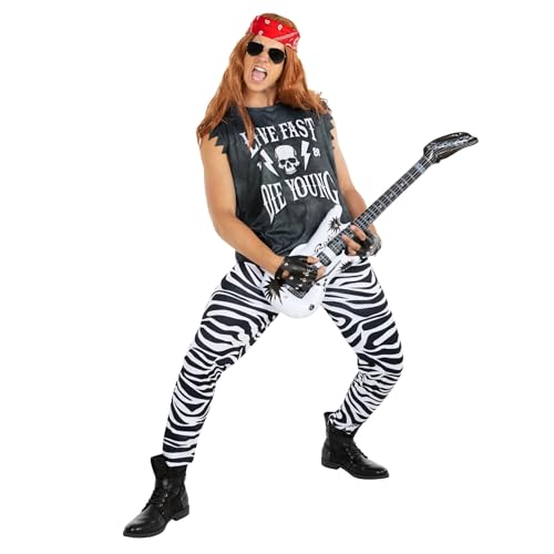 Morph Rock Star Costumes for Men 80s Mens Rocker Costume Punk Outfit 80s Rocker Costume Men Halloween Costumes for Adults 2XL