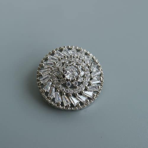 G-RUI 5pc/lot Luxury Crystal Buttons for Clothes Cubic Zirconia Button for Coat Decorative CZ Sewing Buttons for Cashmere Cardigan (19.8mm) - Image 4