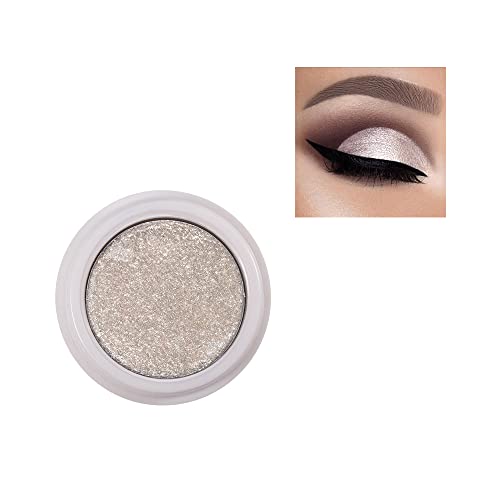 Akary 12 Colors Glitter Eyeshadow, Mashed Potato Pearlescent Monochrome Eyeshadow Polarized Light Not Smudged Eye Shadow, Highly Pigmented Eye Makeup Cosmetics Gift For Women And Girls Eye Brightening Flash Powder (#01 White) #TOP14
