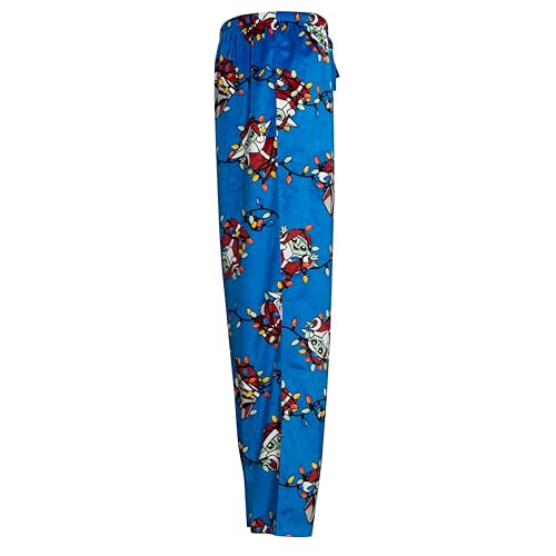 Star Wars Yoda Grogu Tangled Christmas Lights Blue Lounge Pants4