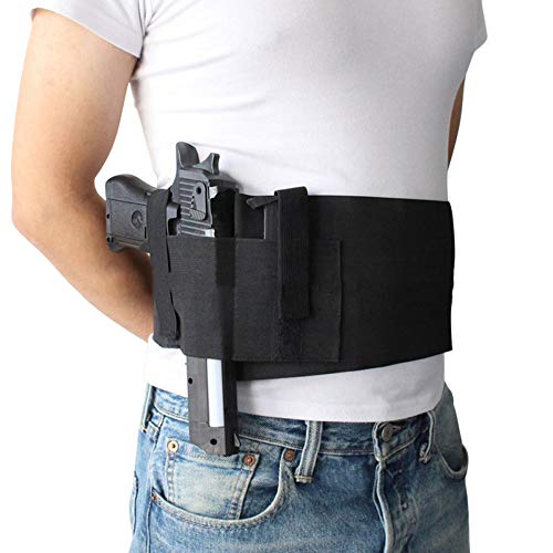 Belly Band Holster for Concealed Carry, Multifunction Gun Holsters for Men Women, Waist Holster for Glock, Ruger LCP, S&W M&P 40 Shield Bodyguard, Ruger, Kahr, Beretta, 1911 & Similar Guns
