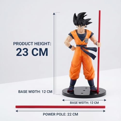Image of Goku Action Figure with Stick 23 cm | Dragon Ball Anime Action Figure Collectibles