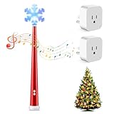 Meonum Christmas Magic Light Wand, 2 Wireless Remote Control Outlet for Christmas Tree Lights and Decoration Lights, Remote Magic Wand Switch Kit with Music for Friends/Party, 100 Feet Rf Range