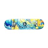 Ridge Skateboards - 81,3 x 20,3 cm Concave - Komplettes Surf-Skate-Board - Tropical Wave