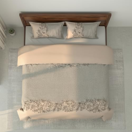 Image of 280 TC Luxurious Glace Cotton Duvet Cover /Comforter Cover /Rajai Cover /Blanket Cover /Quilt Cover King Size 90 inchX100 inch Inches - (Coffee)