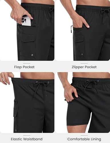 Shorts de bain homme MoFiz avec doublure de compression