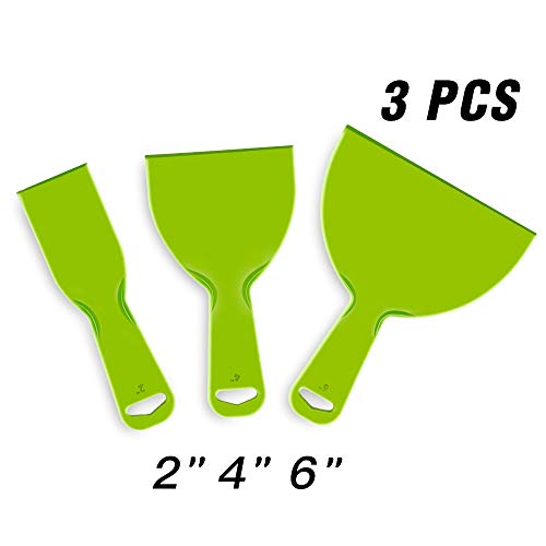 URTOYPIA Plastic Putty Knife Set Green Flexible Scraper Tool for Decals, Wallpaper, Baking,Wall
