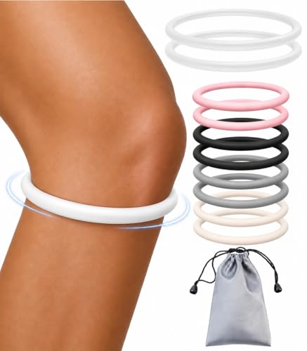 Image of 2PC Patellar Tendon Support Strap,Patella Band for Knee Pain Relief | Basketball, Running, Jumpers Knee, Tennis, Tendonitis, Soccer and Hiking, Women and Men, Silicone,Includes Storage Bag(White)