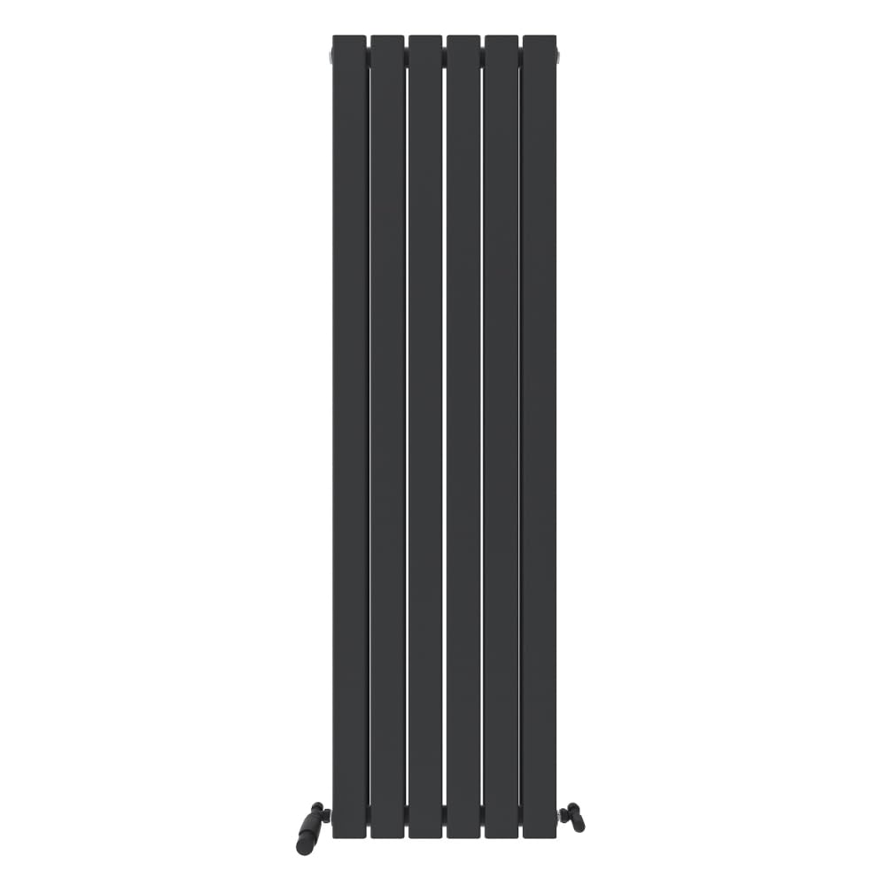 iBathUK Apex Wall Mounted Vertical Double Slim Flat Tall Panel Designer Radiator, Steel Hydronic Central Heating, Modern Designer Radiator for Bathroom in Matt Anthracite, 1600mm
