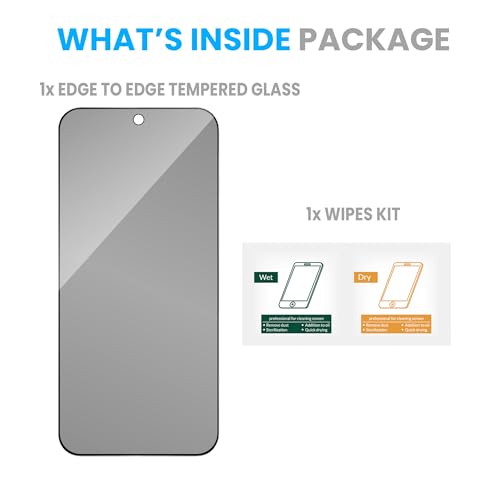 Image of FIRST MART Privacy Tempered Glass for iQOO 15 | Anti-Spy Screen Protector, Edge-to-Edge 9H Scratch Protection, Case-Friendly, Bubble-Free | Pack of 1
