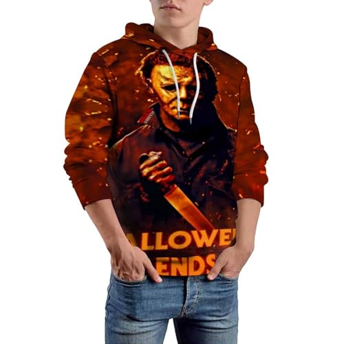 ZHANGXM Men's Pullover Sweatershirt Halloween Michael Myers Autumn Soft Loose for Womens Long Sleeved Sweater