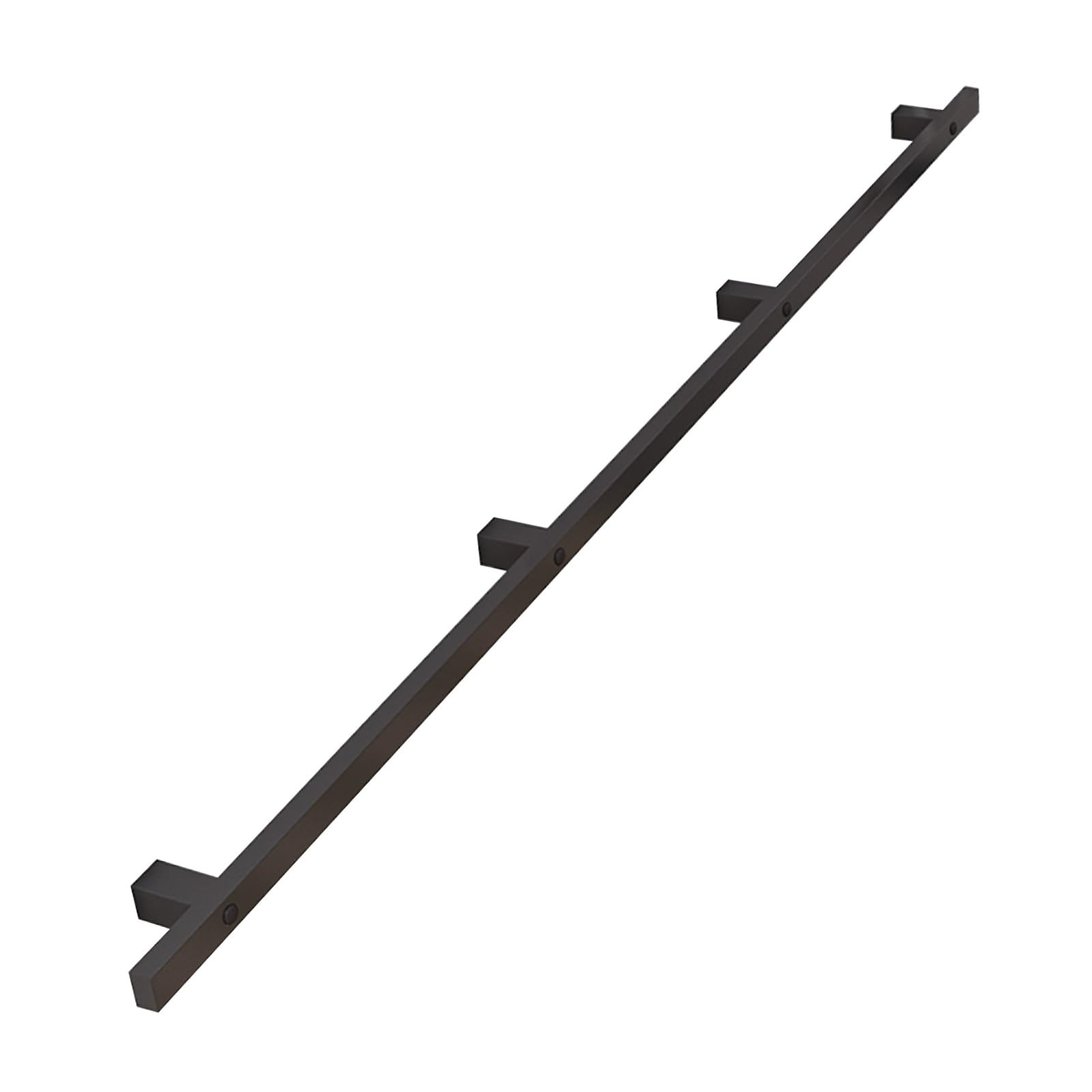 Barre d'appui de sécurité extérieure en métal noir mat ultra résistant de 180cm