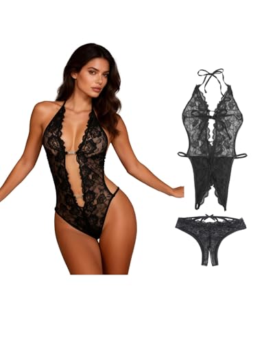Lingerie ouverte sexy femme noir S : oubliez la routine avec la culotte fendue