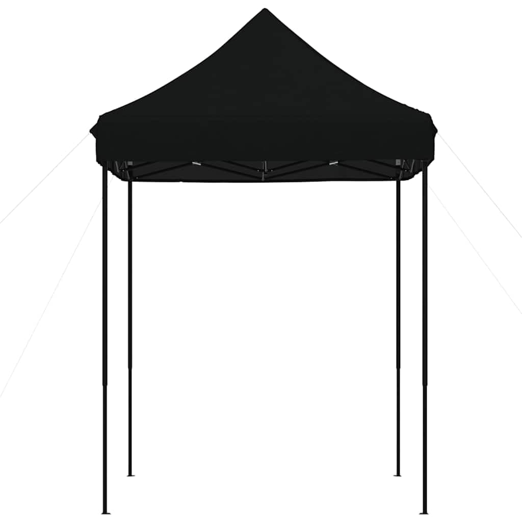Faltbares Partyzelt Pop-Up Gartenzelt Schwarz 200x200 cm | Flexibler Faltpavillon für Garten und Terrasse. Schnell aufzubauen, ideal für Familienfeiern im Freien.
