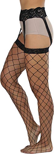 Image of ToBeInStyle Women's Attached Garter Belt Suspender Nylon Stocking Pantyhose