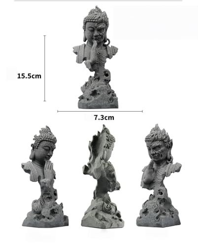 Estatua Zen Buda Doble Cara Piedra Verde miniatura 7