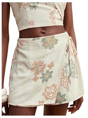 Image of SweatyRocks Women's Boho Mini Skirts Floral Shorts Tie Side Wrap Skorts