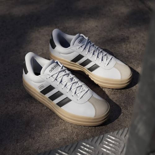 Image of adidas Womens Vl Court Bold Lace Up Sneakers Shoes Casual - Pink
