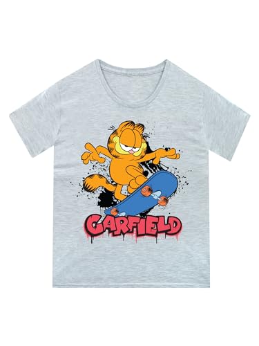 Garfield Shirt | Cat Tshirt | Novelty Boys' T-Shirts | Skateboard Boys Tee | Grey 5