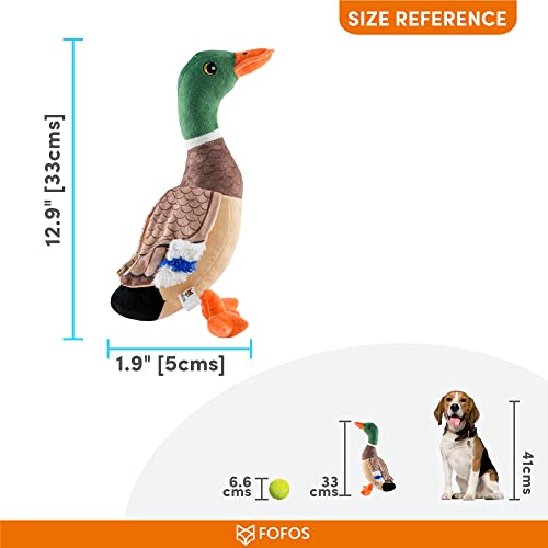 Image of BarkButler x Fofos Wild Duck Plush - Soft & Squeaky Toys for Dogs, Dog Toys for Medium Dogs (0-20kgs) - Brown