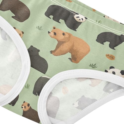 Wusikd Bear Panda Girls' Underwear Cotton Girls Briefs Soft Toddler Underwear 2T4