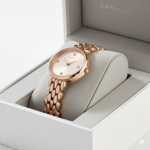 Image of styledose Women's Diamond Studded Watch | Premium Metal Bracelet Strap | Analog Quartz Movemnet Ladies Wrist Watch | Watch for Women & Girls | Wrist Watches for Women's & Girls&Ladies