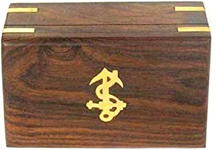Golden & Red 6 Solid Full Brass Handheld Telescope - Nautical Pirate Spy Glass with Wood Box image 4
