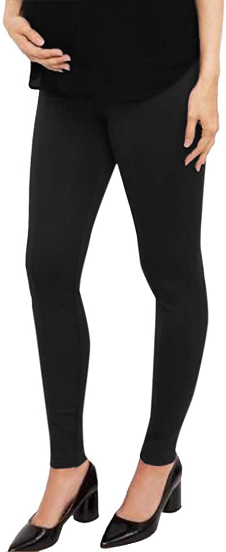 SHAPERX Women's Maternity Biker Shorts Over The Belly Stretchy Comfy Maternity Activewear Leggings (Black) Size_ XL - Image 7 thumbnail
