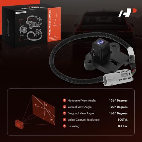 Image of A-Premium Park Assist Camera Rear View Backup Reverse Camera Compatible with Select Chevrolet & Cadillac Models - 2009-2013 Avalanche, 2009-2013 Escalade EXT