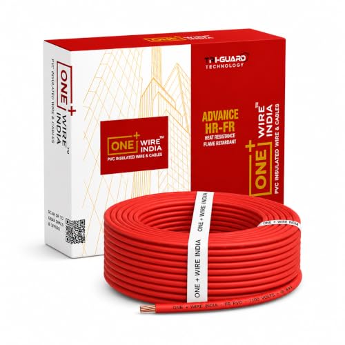 Image of 1.5 SQMM | Red | 90 meter | PVC Insulated Industrial Multistrand CCA Copper Wire | High Purity Copper | Triple Layer Protection | FR Rated | Heavy Duty Electrical Cable | 10 Guage