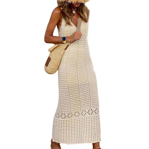 Robe de plage maxi en crochet pour se couvrir avec style après la baignade