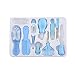 Exceart 10 sztuk Baby Grooming Kit obcinacz do paznokci nożyczki pęseta termometr pędzel grzebień dla noworodków przedszkola zestaw zdrowotny (niebieski)