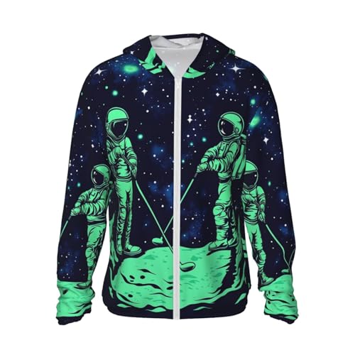 UPF 50+ Sun Protection Hoodie Long Sleeve Glow in The Dark Sun Shirt Rash Guard Fishing Shirts for Men