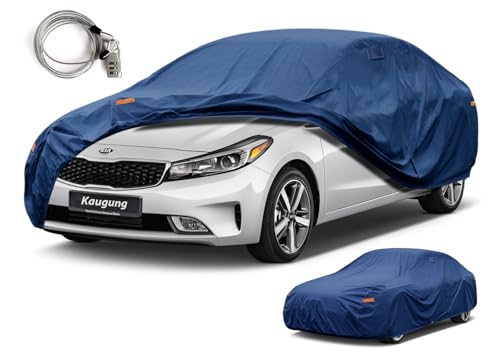 Image of Kaugung Heavy Duty Car Cover Custom Fit Kia Forte (2017-2024), Waterproof All Weather Resistant Outdoor Sun Rain Dust Snow Protection with Anti-Theft Lock. (USA Warehouse, Within 3-7 Days)
