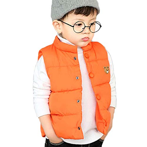 LANBAOSI Baby Girls&Boys Winter Cute High Neck Vest Lightweight Puffer Sleeveless Jacket