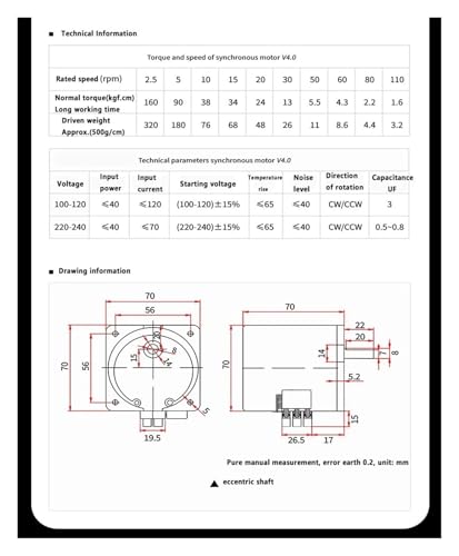 Moteur synchrone 220V 40W pour rôtissoire et automatisme de maison