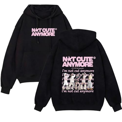 Genérico Sudadera con Capucha Informal Harajuku NotCuteAnymore, Jersey Gráfico, Sudadera De Manga Larga For Fanáticos, Mujeres Y Adolescentes(BLACK1,S)