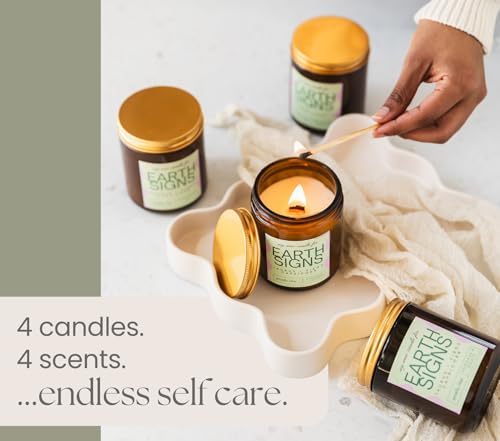 Scented Candles Set, Astrology Gifts for Women - Wood Wick Candles That Crackle. Aromatherapy Candles for Women Home Scented - Image 5