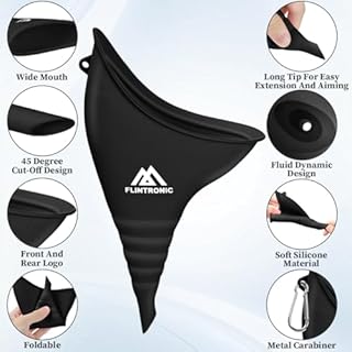 flintronic Female Urination Device, Reusable Silicone Female Urinal, Women Stand to Pee Device with Catheter and Carabiner, for Outdoor Activities, Camping, and Travel