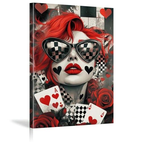Affiche Pop Art de Poker Girl peinture sur toile déco murale moderne portrait graffiti