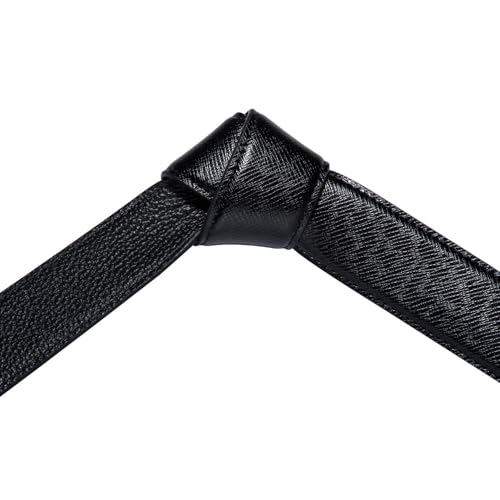 Image of Dubulle Designer Men's Belts, Ratchet Leather Sliding Buckle Dress Belt | 1 3 /8 inch(3.5cm) Genuine Leather Adjustable Strap, Automatic Ratcheting Buckles, Gift‑Boxed, Trim to Fit, for Business Casual