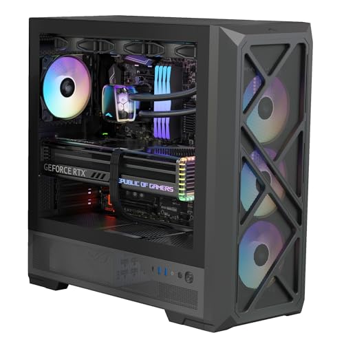 Image of SAMA S41 ATX Mid-Tower Gaming PC Case, 4 ARGB Fans, USB-C, 360mm AIO, Black | Fan Hub Included, High Airflow Mesh Gaming Computer Case, Back-Connect Ready, 427mm GPU & 360mm AIO Support, 32mm Cable