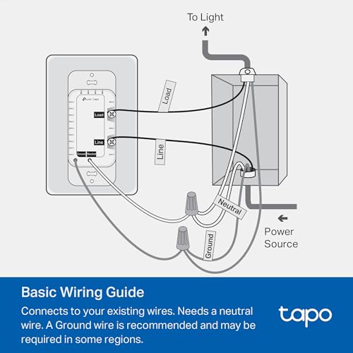 Image of Tapo Smart Dimmer Switch, Single Pole, Need Neutral Wire, S500D(4-Pack) | 2.4GHz Wi-Fi Light Switch Compatible with Alexa and Google Home, UL Certified, No Hub Required, White