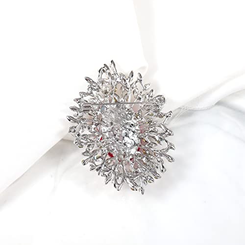 Yoqucol Elegant Bright Pink Cubic Zirconia Crystal Colorful Rhinestone Brooch Pins For Women Grils #TOP7