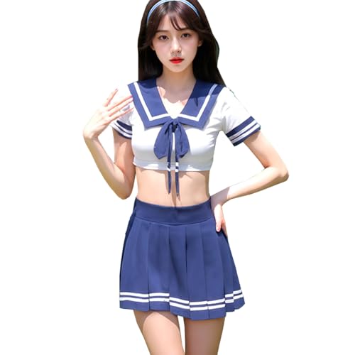 SNOMYRS Donne Studentessa Cosplay Lingerie Giapponese Lingerie Costume Marinaio Blu Navy Plus Size SNOMYRS Donne Studentessa Cosplay Lingerie Giapponese Lingerie Costume Marinaio Blu Navy Plus Size
